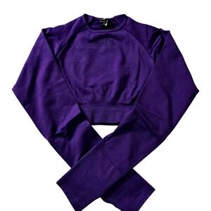 Civil Regime Concrete Kelly Purple Seamless Long Sleeve‎ Crop Top S